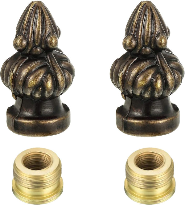 Glveaoui 2Pcs Antique Brass Lamp Cap Knob 1 Pack Lamp Finial Knob Retro