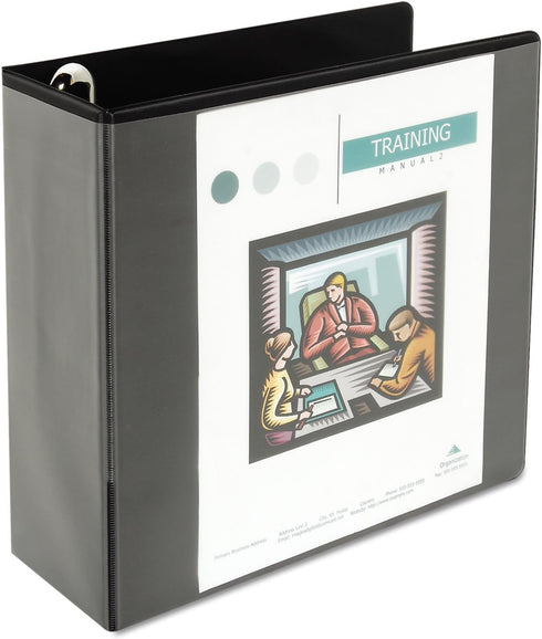 Universal UNV30753 4 in. Capacity 11 in. x 8.5 in. 3 Rings Deluxe Easy-to-Open D-Ring View Binder - Black by Universal