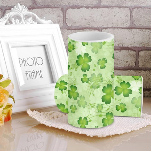 Green Leaves Flickering Flameless Candles St Patricks Day Candles Battery Operated Candles with Remote Control Color