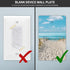 Blue Ocean White Sand Beach Outlet Covers, 1 Gang No Device Blank Wall Plate, Standard Size Light Switch Cover