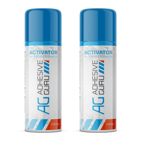 Adhesive Guru CA Glue Accelerator Spray, 2 Pack (3.38 fl oz) Aerosol Activator for Super Glues