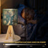RAINFALLARING Tripod Bedside Table Lamp for Bedroom Silver Mermaid Tail Underwater Scene Pearls Sparkling Stars