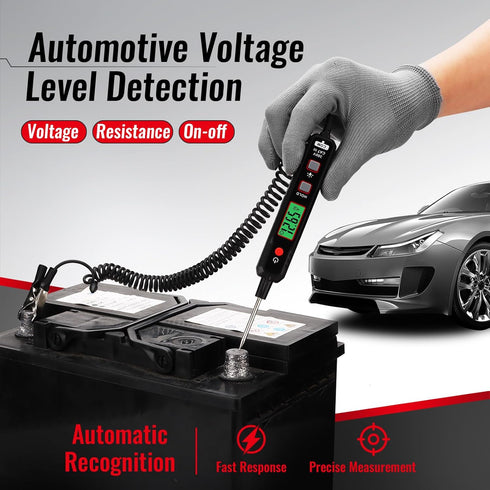 HABOTEST Test Light Automotive, 0.8V-100V DC Buzzer Circuit Tester with Sharp Probe and Flashlight
