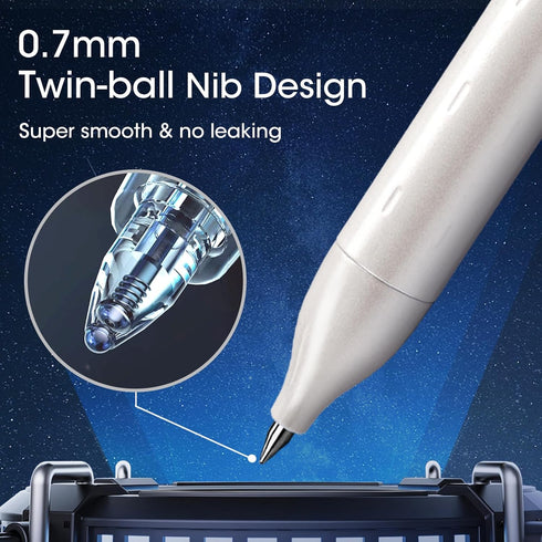 WRITECH Premium Gel Pens Fine Point 0.7mm Black Ink Pen 2ct with 2 Refills No Smear & Quick Dry Luxury Up-Gel