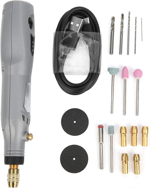 Cordless Rotary Tool Kit, Electric Mini Grinder Drill Set with 3 Gear RPM, 0.5-3.5mm Clamping Range, Multi-Purpose