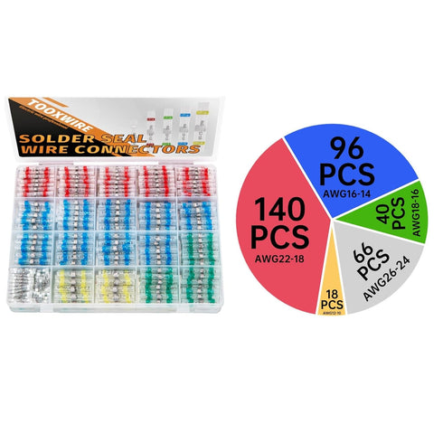 360PCS Solder Seal Wire Connectors, Heat Shrink Self Stick Solderless for Marine Automotive