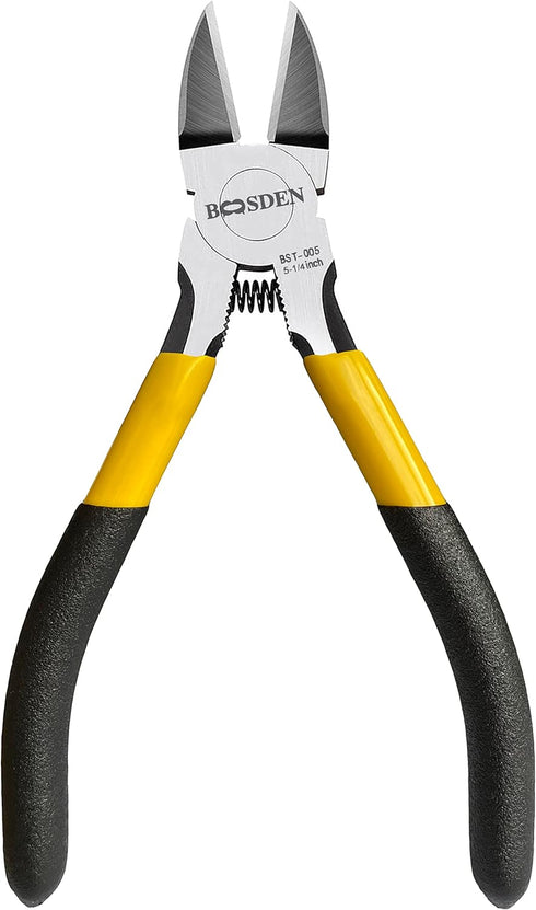 BOOSDEN 5 inch Flush Wire Cutters, Dikes for Crafting Electrical Jewelry Making, Precision Small Wire Snips