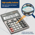 Desktop Calculator 12 Digit with Large LCD Display, Basic Solar Calculator with Battery for Office School Home CF-1523