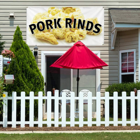 Fastasticdeals 4 Grommets 24x36Inches Vinyl Banner Multiple Sizes Pork Rinds Restaurant Cafe Bar C Restaurant & Food
