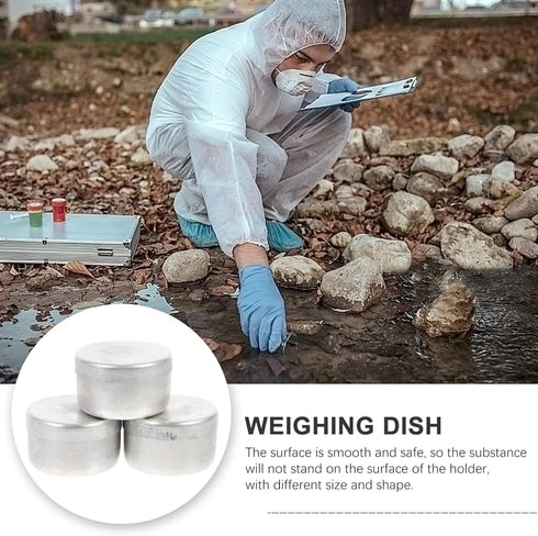 iplusmile 3Pcs Aluminum Weighing Can Smooth Wall Weighing Dish Laboratory Weighing Dish Empty Aluminum Tins for Laboratory
