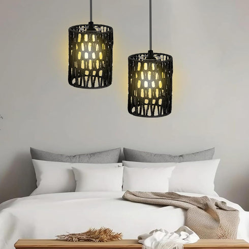 Generic 5.8''x4.5'' Small Rattan Lamp Shade Boho Paper Rope Replacement Shades Ceiling Fan Light Covers Cylinder Woven