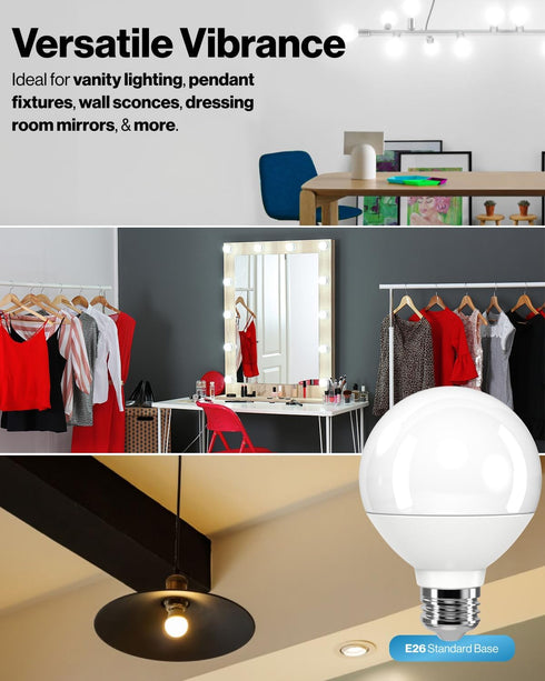 Sunco Lighting 4 Pack Vanity Globe Light Bulbs, G25 LED, 100W Equivalent, 5000K Daylight, Dimmable