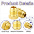 1/4'' Flare Caps, Round Brass HVAC Locking Caps with Neoprene O-Ring Seal, AC Service Valve Caps (5PCS)