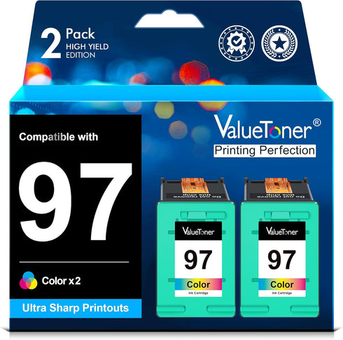 Valuetoner Remanufactured Ink Cartridge Replacement for HP 97 - High Yield for Deskjet 5740 5940 6520 6540