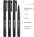DIVERSEBEE Fine Tip Permanent Pens, 4 Pack Quick Dry Markers, Transparent Sticky Notes Writing Pens, Office School Art Supplies, Black Oil Based Fineliners by DIVERSEBEE