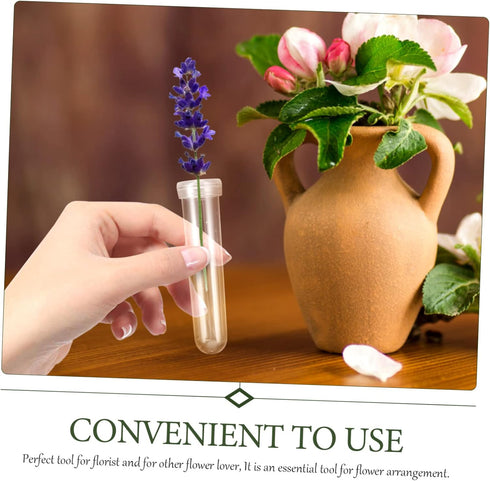 50-Pack Plastic Floral Tubes for Fresh Flower Arrangements - Ideal for Carnations