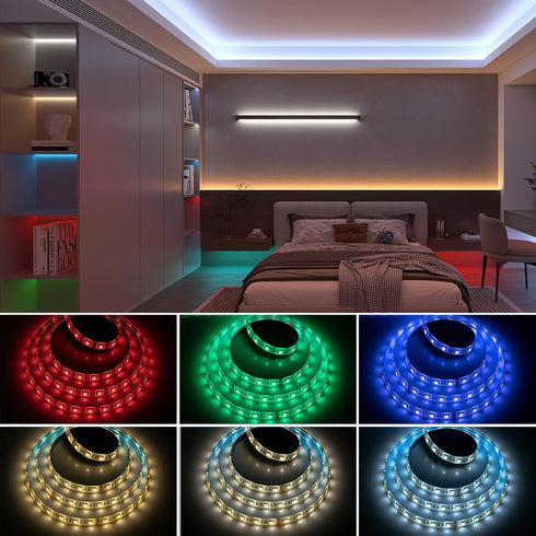 5 1 5050SMD RGB+Dimmable 2700K-6500K 16.4ft 60LED/m 300LED DC24V IP30 BTF-LIGHTING RGBCCT Colors in LED RGBWW Tunable