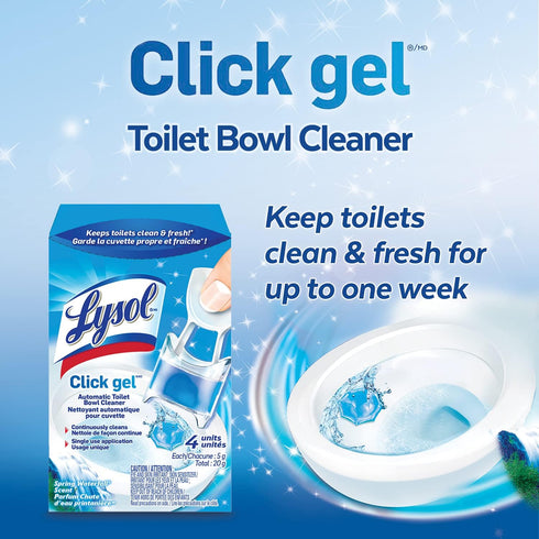 6 Pack Lysol Click Gel Automatic Toilet Bowl Cleaner, Gel Toilet Bowl Cleaner, for Cleaning and Refreshing, Ocean