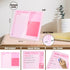 Desktop Thickened Acrylic Dry Erase Board, 12"x10" - Tabletop Planner Board with Stand, Frameless Pink White Board