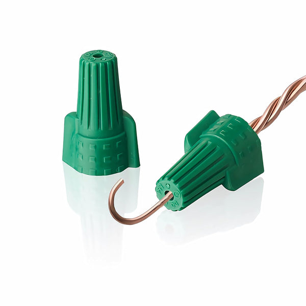 Winged Ground Wire Connectors Nuts with Hole, 100PCs Green Electrical Caps, UL Listed for 14-10 AWG