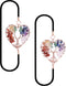 Yoption 2 Pack Tree of Life Elastic Bookmark, Rose Golden Heart Shape Vintage Bookmarks with 7 Chakra Crystals Pendant