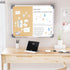 White Board Cork Board Combo, 24×18 inch Magnetic Dry Erase Board, Vision Board for Office, Home, School