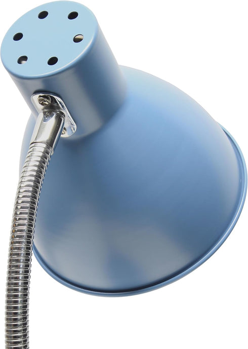 LD1076-BLU 16.22" Simple Designs Sleek Essentials Adjustable Metal Desk Task Lamp with Organizer Compartment