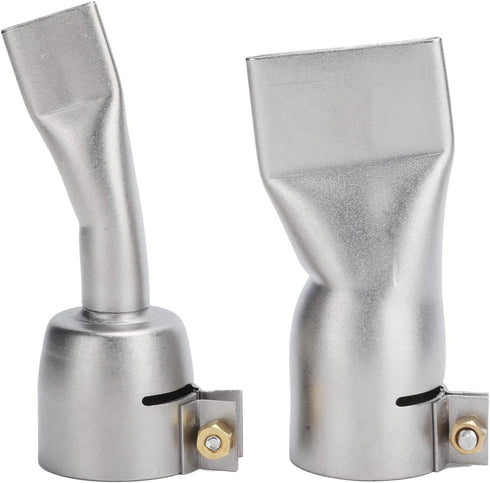 2Pcs Welding Gun Flat Nozzle - Stainless Steel Alloy Tips for Hot Air Torch Gun Soldering Supplies