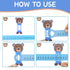 Eersida 24 Pcs PVC Math Number Line 0 to 30 for Students, Animal Positive Integers Slide Rules, 16.5 x 1.5 Inch (Bright