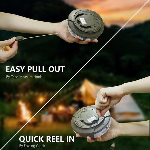32.8FT Camping String Lights, Rechargeable Waterproof Hanging Lamp Portable LED Light for Outdoor Camping Awning Tent