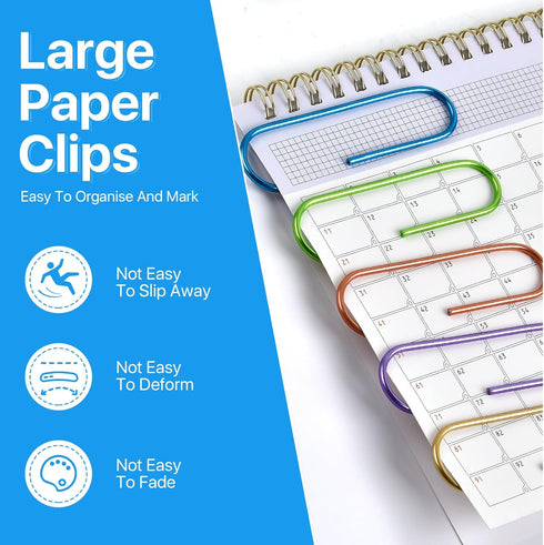 Large Paper Clips, 60 Pcs, 4 Inch Jumbo Paper Clips, Heavy Duty Mega Paper Clips for Document Organizing