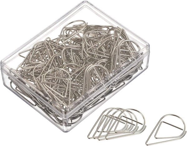 YOKIVE 100 Pcs Drop-Shaped Paper Clip, Silver, 1.3-Inch for Neat Desk and Daily Use