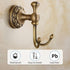 Antique Bronze Brass Bath Towel Hooks - Wall Mounted Bathroom Hardware Accessories with Pattern Carving Design