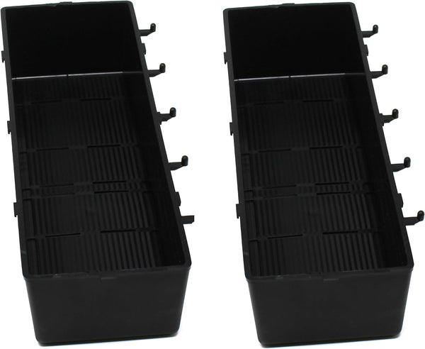 JSP Manufacturing Heavy Duty Black Peg Board Storage Bin - Parts Storage Bins with Hooks for Tool Board Workbench Craft