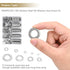 800 Pieces 304 Stainless Steel Flat Washers Assortment Kit, Fender Washers in 9 Sizes (M2-M12)