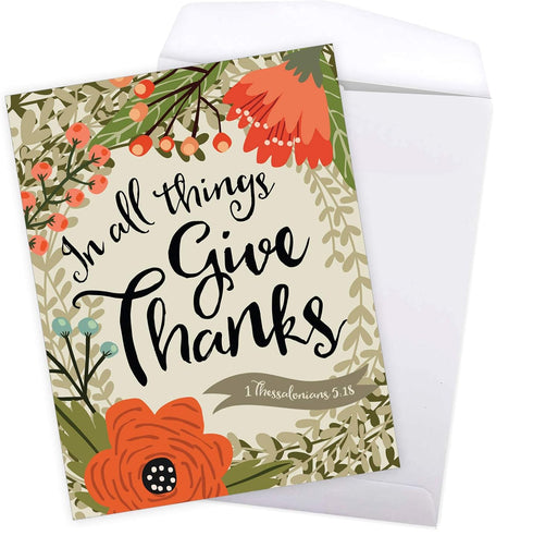 The Best Card Company Flower Thank You Greeting Card (8.5 x 11 Inch, Beautiful Floral Gratitude Notecard)