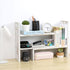 MyGift Adjustable Whitewashed Solid Wood Desktop Storage Organizer, Display Shelf Book Rack for Office Desk