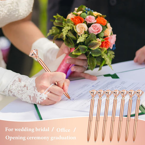 Yahenda 50 Pcs Diamond Pens - Bridal Shower Ballpoint Pen with Black Ink, Bling Pen for Women Bridesmaid Wedding