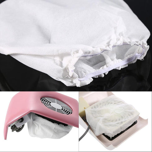Nikou 10 Dust Collector Bags, Pcs Non-Woven Nail Art Dust Suction Collector Bags with Super Wide Elastic Band