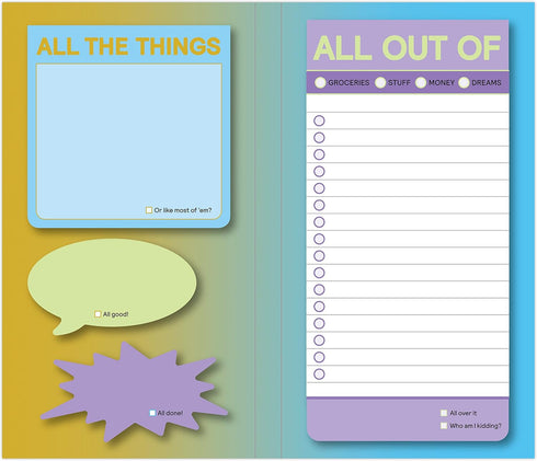 Knock Knock All The Things Sticky Note Variety Pack, 4 Sticky Note Pads