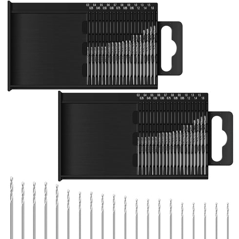 0.3-1.6 mm Micro Mini Drill Bit Set, Tiny Drill Bits for Dill, High Speed Steel, 40 Pieces