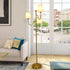 Dimmable 3 YYJLX Modern Floor Lamp with Switch Light Tree Standing Tall Lamp with Linen Drum Shade Mid Century Gold