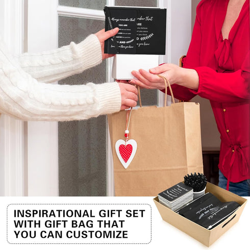 Seajan 150 Pcs Bulk Inspirational Gifts Including 50 Pcs Makeup Bag, 50 Pcs Motivational Notepad, 50 Pcs Pen (Black)