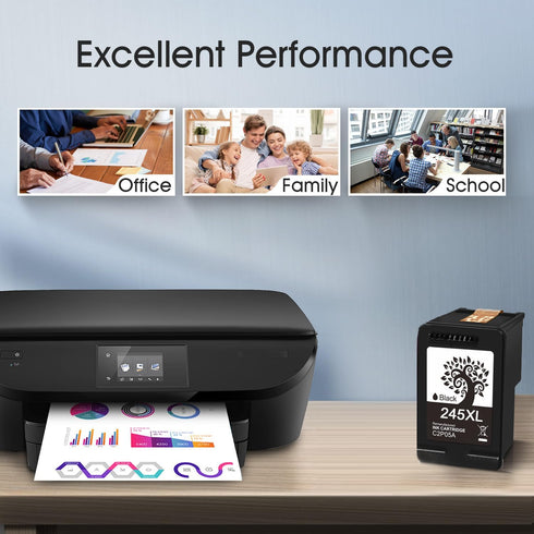 PG-245 XL Black Printer Ink Replacement for Canon 245 245XL Ink Cartridge for PIXMA MG2420, MG2520, MG2522, MG2525,