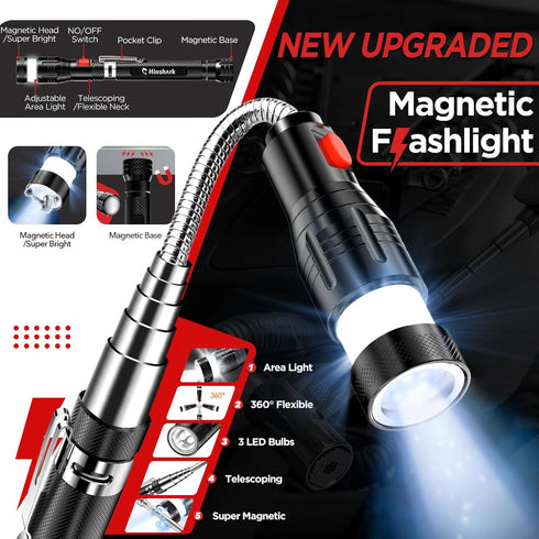 Hinshark Gifts for Men, Extendable Telescoping Magnetic Pickup Tools, Anniversary Birthday Gift for Men Dad Husband