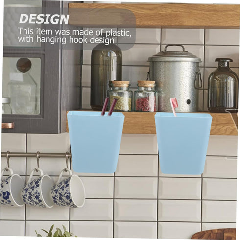 5Pcs Cabilock Wall-Mounted Storage Baskets Hanging Organizer for Kitchen Bathroom and Office Sturdy Plastic Hanging Cup