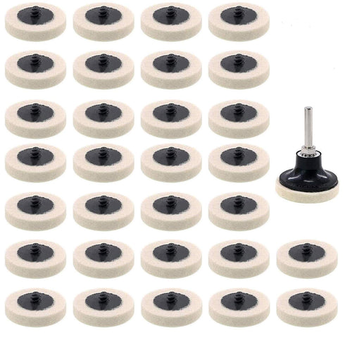 Dele 30 Pcs of 2" Commpressed Wool Fabric Quick Change Disc Polishing Buffing
