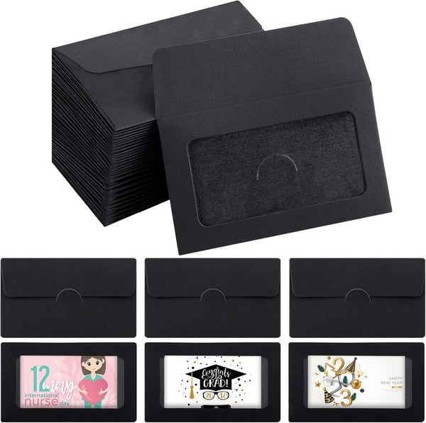 Spakon 120 Packs Window Gift Card Envelopes, Credit Card Size Envelopes for Business Invitation Cards