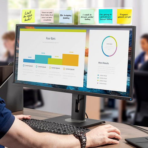 FaitAtten 2-Pack Frameless Monitor Sticky Note Boards - Screen Memo Board for Edgeless Monitors, Decorative Computer