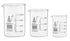 EISCO Premium 3pc Glass Beakers Set, 50mL, 100mL, 250mL - Low Form Lab Beakers - Borosilicate 3.3 Glass - Packaged in Thick, Custom-Fit Foam Insert